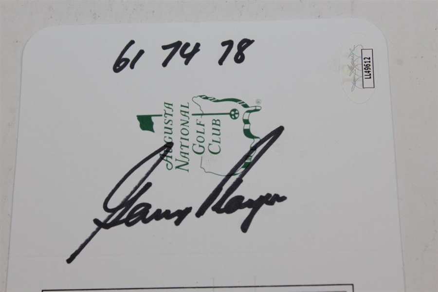 Gary Player Signed Augusta National Golf Club Scorecard with Years Won Notation JSA #LL49612