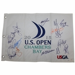 Multi-Champs Signed 2015 US Open at Chambers Bay Embroidered Flag JSA #BB64033