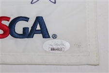 Multi-Champs Signed 2015 US Open at Chambers Bay Embroidered Flag JSA #BB64033