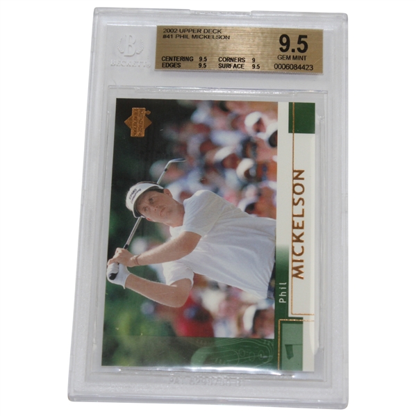 Phil Mickelson 2002 Upper Deck #41 BECKETT 9.5 Gem Mint Graded Golf Card