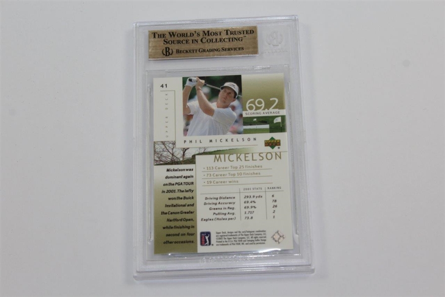 Phil Mickelson 2002 Upper Deck #41 BECKETT 9.5 Gem Mint Graded Golf Card