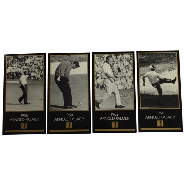 Four (4) Arnold Palmer Champions of Golf Years of Victory Cards - 1958, 1960, 1962, & 1964