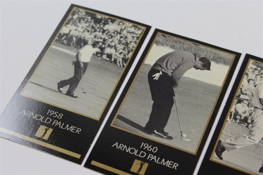 Four (4) Arnold Palmer Champions of Golf Years of Victory Cards - 1958, 1960, 1962, & 1964