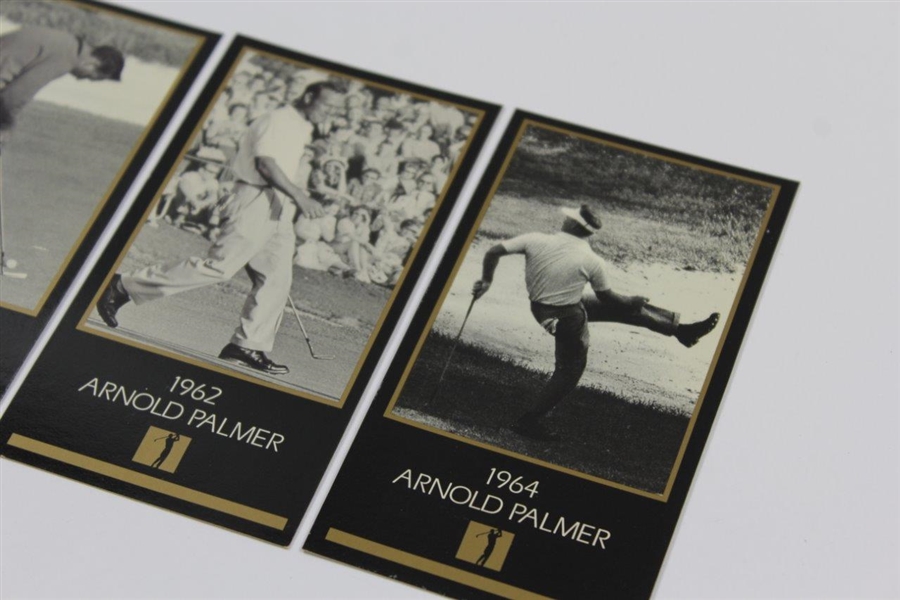 Four (4) Arnold Palmer Champions of Golf Years of Victory Cards - 1958, 1960, 1962, & 1964