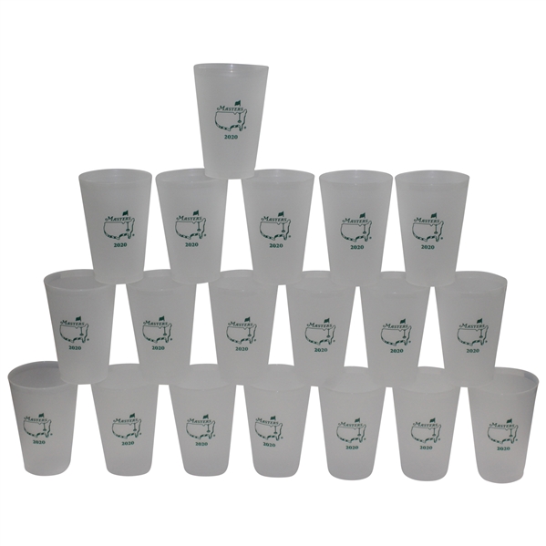 Twenty (20) Masters Tournament 2020 Logo Plastic Drinking Cups - Unused