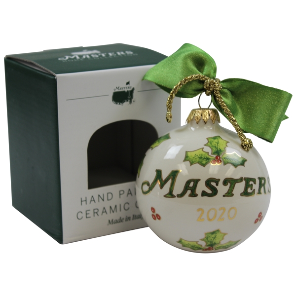 2020 Masters Tournament Hand Painted Ceramic Holiday Ornament in Original Box