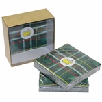 Set of Masters Tournament Logo Tartan Cocktail Napkins in Original Box - Two Sets of 20