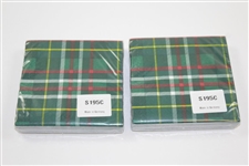 Set of Masters Tournament Logo Tartan Cocktail Napkins in Original Box - Two Sets of 20
