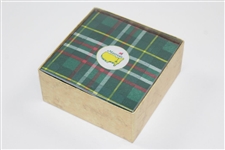 Set of Masters Tournament Logo Tartan Cocktail Napkins in Original Box - Two Sets of 20