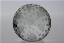 Tiffany & Co Luxury Leaded Crystal Art Glass Golf Ball Paperweight
