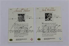 Arnold Palmer & Jack Nicklaus Signed Upper Deck Golf Gallery Golf Cards JSA ALOA