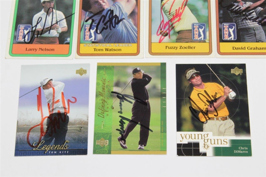 Fourteen (14) Signed Various Golf Cards by Watson, Player, & other JSA ALOA