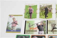 Fourteen (14) Signed Various Golf Cards by Watson, Player, & other JSA ALOA