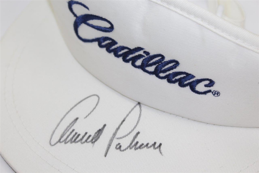 Arnold Palmer Signed White 'Cadillac' Visor JSA ALOA