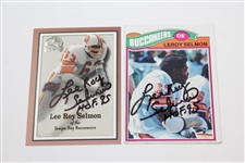 HOF Lee Roy Selmon Signed Golf Ball, Classic Bucs Hat, & Two Football Cards (RC) JSA ALOA