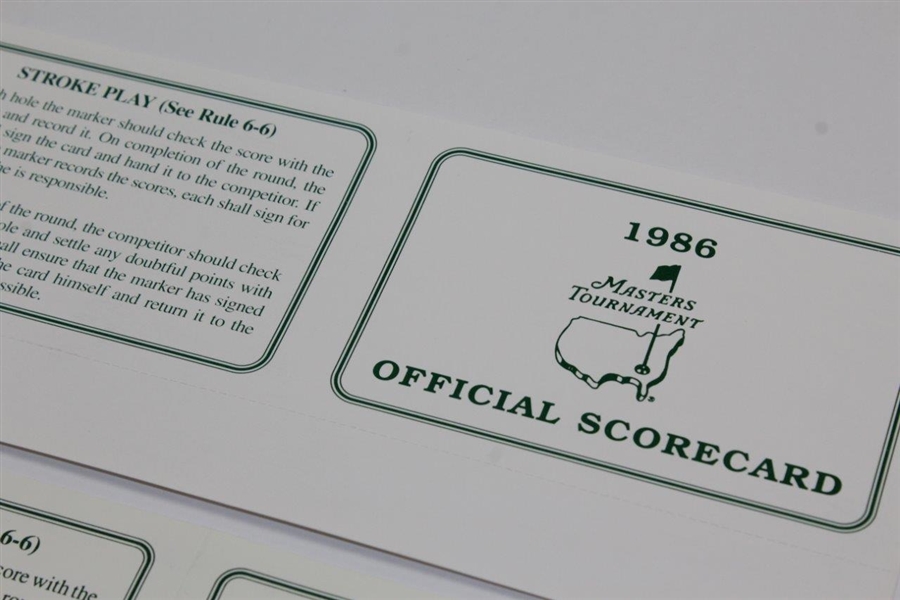 1986 & 1997 Masters Tournament Official Scorecards - Jack Nicklaus 6th & Tiger Woods' 1st