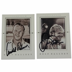 Arnold Palmer & Jack Nicklaus Signed Upper Deck Golf Gallery Golf Cards JSA ALOA