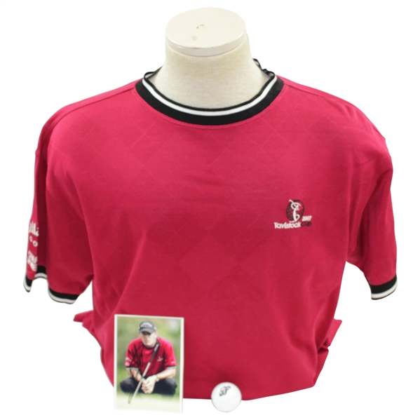 Charles Howell III Signed Golf Ball & Photo with Tavistock Personal Red Shirt JSA ALOA