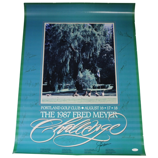 Payne, Arnie, Jack, & others Signed 1987 Fred Meyer Challenge Poster JSA FULL #Z84403