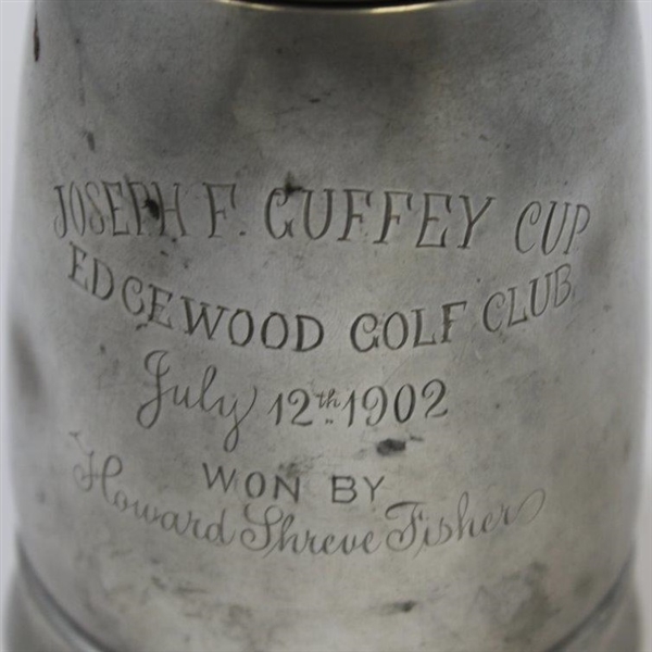 Vintage 1902 Joseph F. Guffey Cup at Edgewood GC Trophy Tankard Won by Howard Shreve Fisher