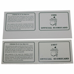 1986 & 1997 Masters Tournament Official Scorecards - Jack Nicklaus 6th & Tiger Woods 1st