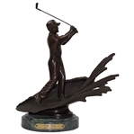 2001 Ltd Ed Trap Shot Golfer Sculpture on Marble by Dean Shipston #270/2500 - Weighs 13lbs!