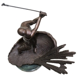 2001 Ltd Ed 'Trap Shot' Golfer Sculpture on Marble by Dean Shipston #270/2500 - Weighs 13lbs!