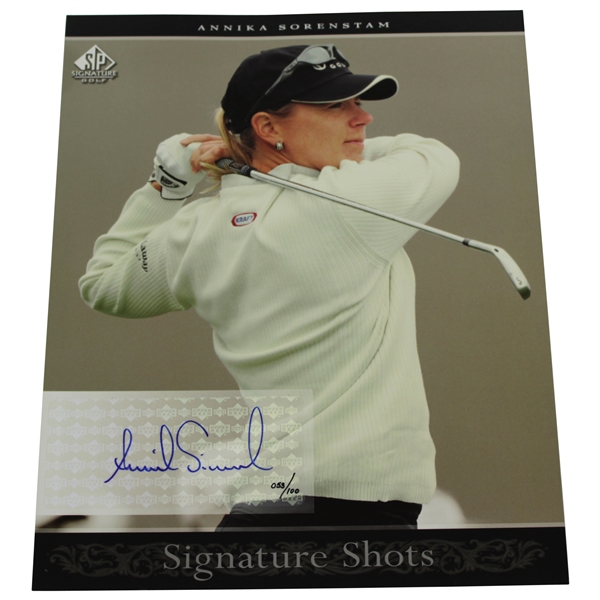 Annika Sorenstam Signed Upper Deck Ltd Ed 'Signatures Shots' 8x10 #53/100  JSA ALOA