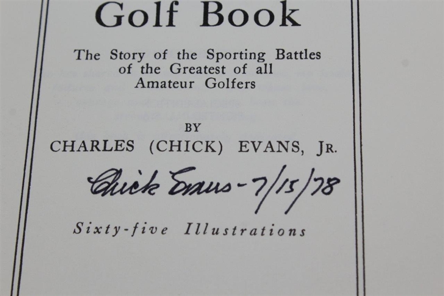Special Edition 'Santa Ana Country Club Directors Champion' Book Signed by Chick Evans JSA ALOA
