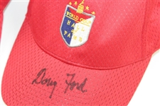 Tom Watson & Doug Ford Signed Unused World Golf Hall of Fame Fitted Red Hats JSA ALOA