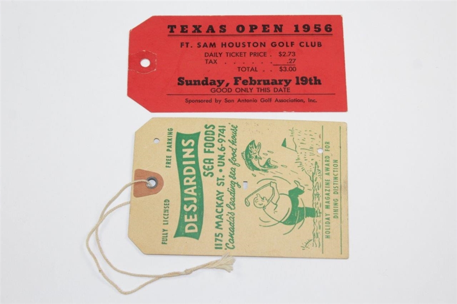 Two Tickets Signed by Champion Gene Littler - 1956 Texas Open & The Labatt Open JSA ALOA