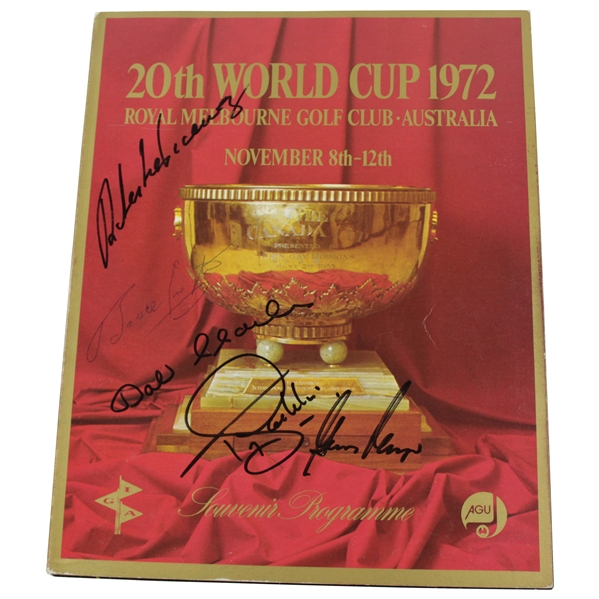 Player, Jacklin, Charles, & others Signed 1972 World Cup at Royal Melbourne Golf Club Program JSA ALOA