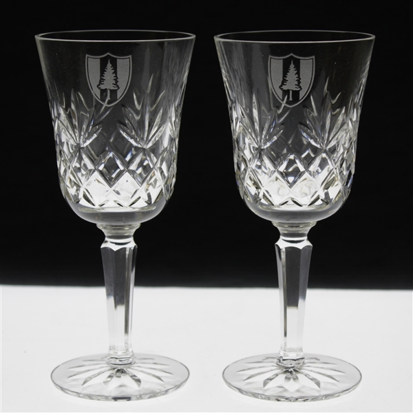 Pair of Pine Valley Golf Club Crystal Wine Glasses