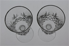 Pair of Pine Valley Golf Club Crystal Wine Glasses