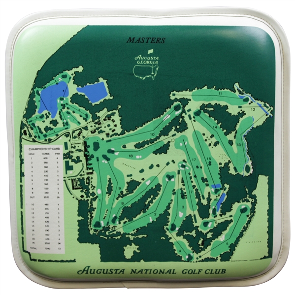 Vintage Augusta National Golf Club 'Masters' Cushion - Map of Golf Course