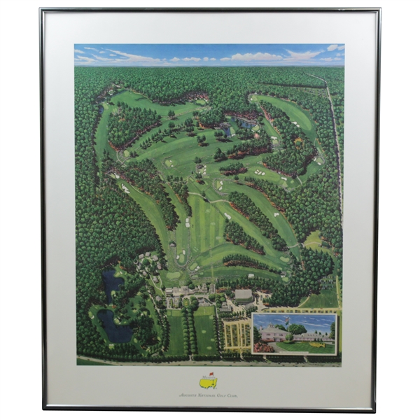 Circa 1980's Augusta National Golf Club Course Layout Masters Poster 