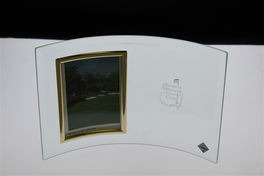 Augusta National Golf Club Sterling Curved Crystal Glass Photo Frame