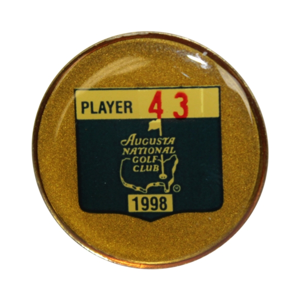 Charles Coody's 1998 Masters Tournament Contestant Badge #43