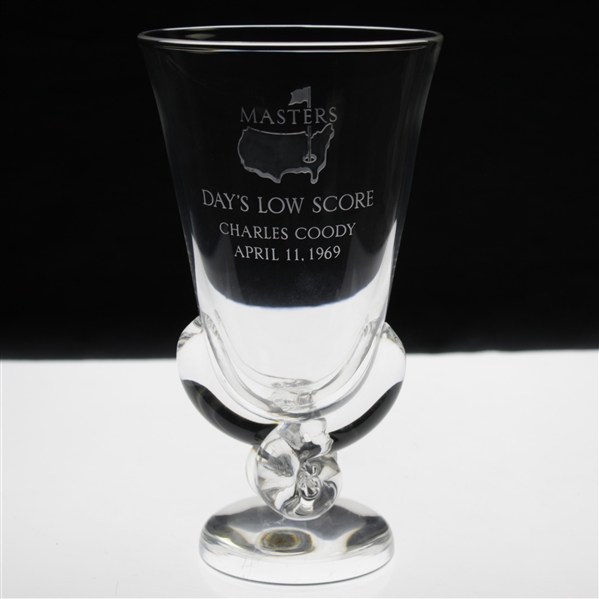 Charles Coodys 1969 Masters Tournament Days Low Score Crystal Steuben Glass Vase - April 11th