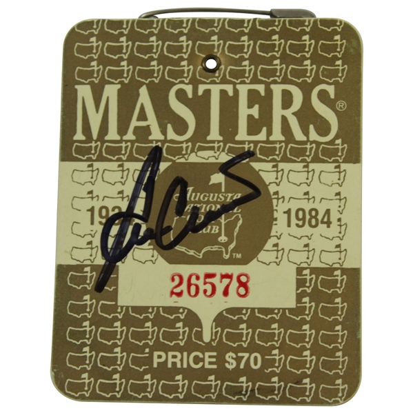 Ben Crenshaw Signed 1984 Masters Tournament SERIES Badge #26578 JSA ALOA