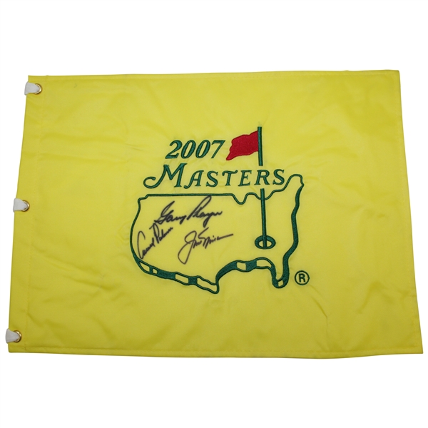 Palmer, Nicklaus, & Player 'Big 3' Signed 2007 Masters Embroidered Flag JSA ALOA