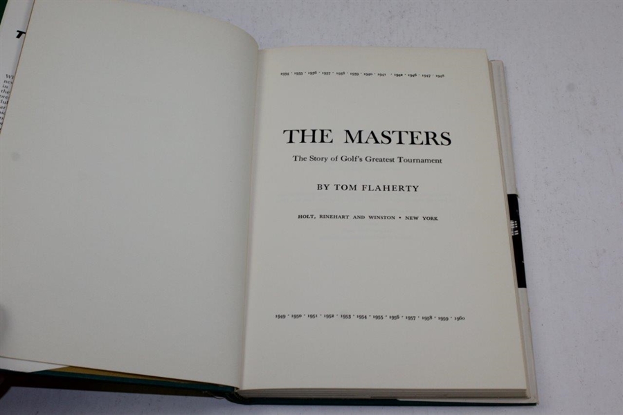 1961 'The Masters' 1st Edition Book by Tom Flaherty with Seldom Seen Dust Jacket