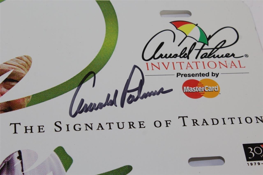 Arnold Palmer Signed 2008 Arnold Palmer Invitational License Plate JSA ALOA