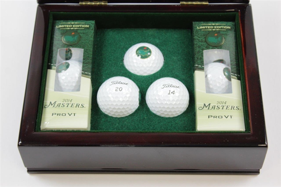 2014 Berckman's Tournament Ltd Ed Titleist Pro-V1 Golf Balls in Clubhouse Cherry Wood Case