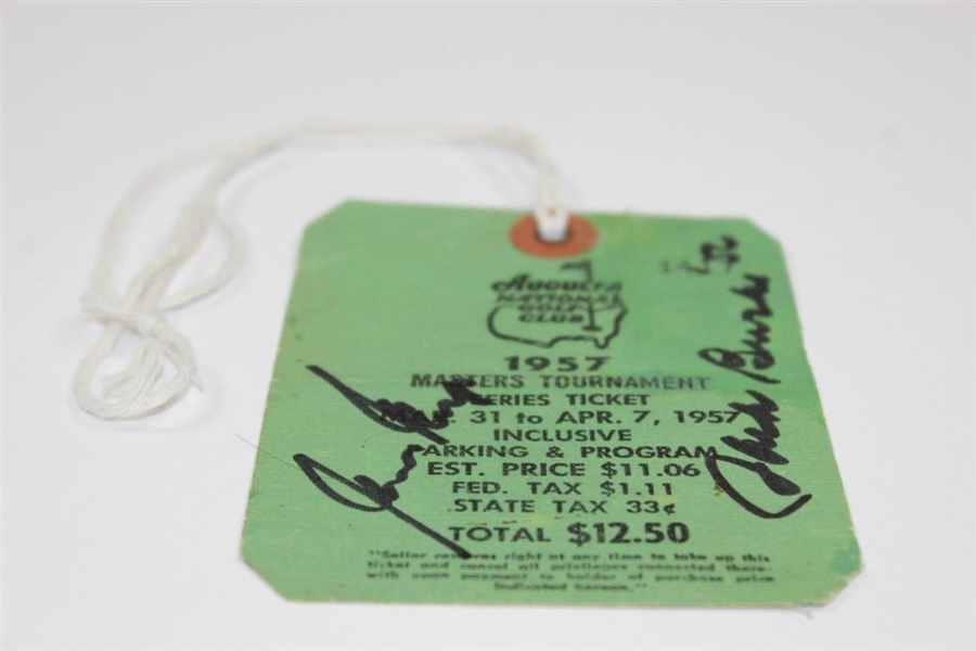 Gary Player & Jack Burke Signed 1957 Masters Tournament SERIES Badge #1417 JSA ALOA