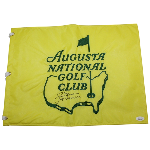 Jack Nicklaus Signed Augusta National Golf Club Members Only Flag with Years Won Notation JSA #BB55106