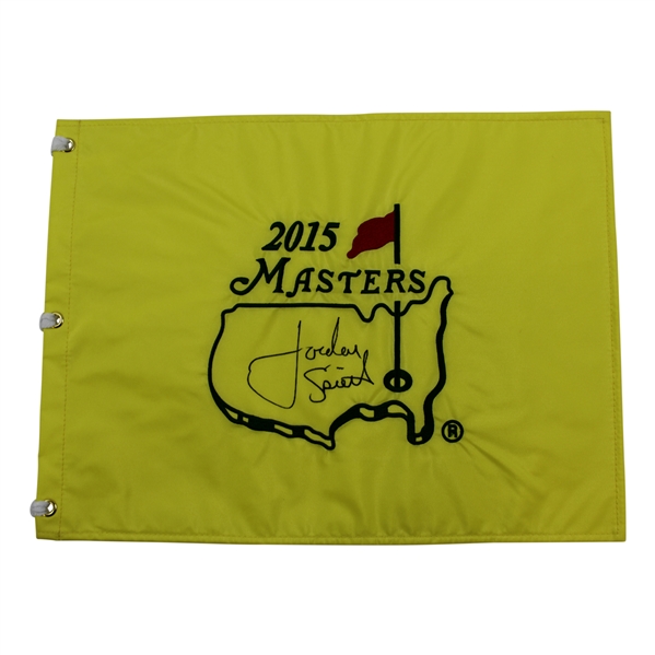Jordan Spieth Signed 2015 Masters Embroidered Flag - Charles Coody Collection JSA ALOA
