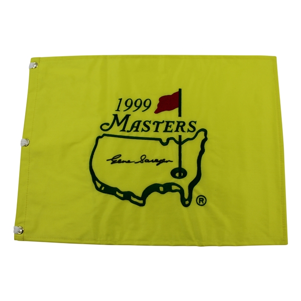 Gene Sarazen Signed 1999 Masters Embroidered Flag - Charles Coody Collection JSA ALOA