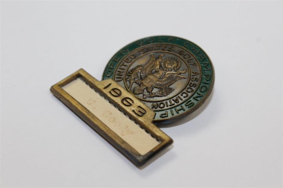 Charles Coody's 1963 US Open at The Country Club (Brookline) Contestant Badge