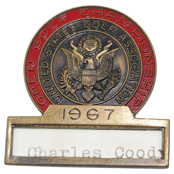 Charles Coody's 1967 US Open at Baltusrol Contestant Badge